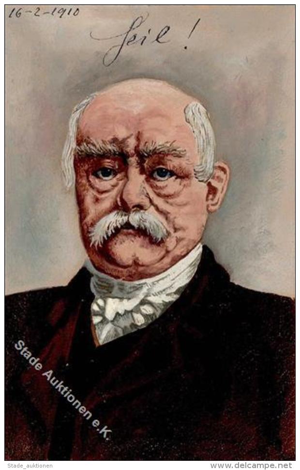 Handgemalt Bismarck K&uuml;nstlerkarte 1910 I-II Peint &agrave; La Main - Sonstige & Ohne Zuordnung