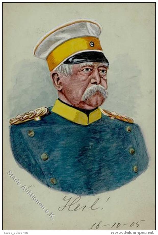 Handgemalt Bismarck K&uuml;nstlerkarte 1905 I-II Peint &agrave; La Main - Sonstige & Ohne Zuordnung