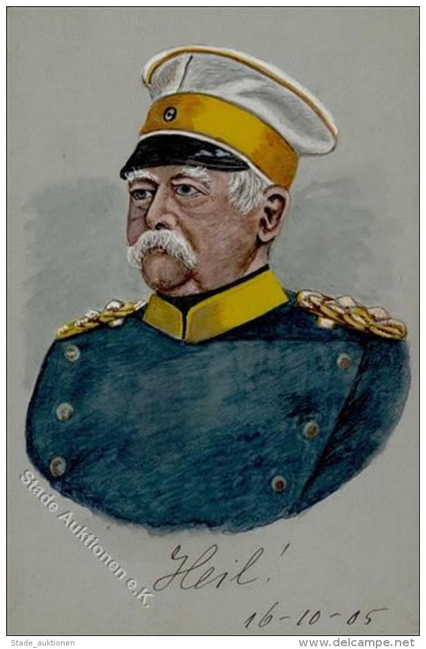 Handgemalt Bismarck K&uuml;nstlerkarte 1905 I-II Peint &agrave; La Main - Sonstige & Ohne Zuordnung