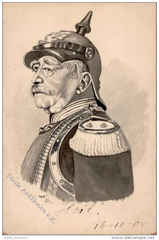 Handgemalt Bismarck K&uuml;nstlerkarte 1905 I-II Peint &agrave; La Main - Sonstige & Ohne Zuordnung
