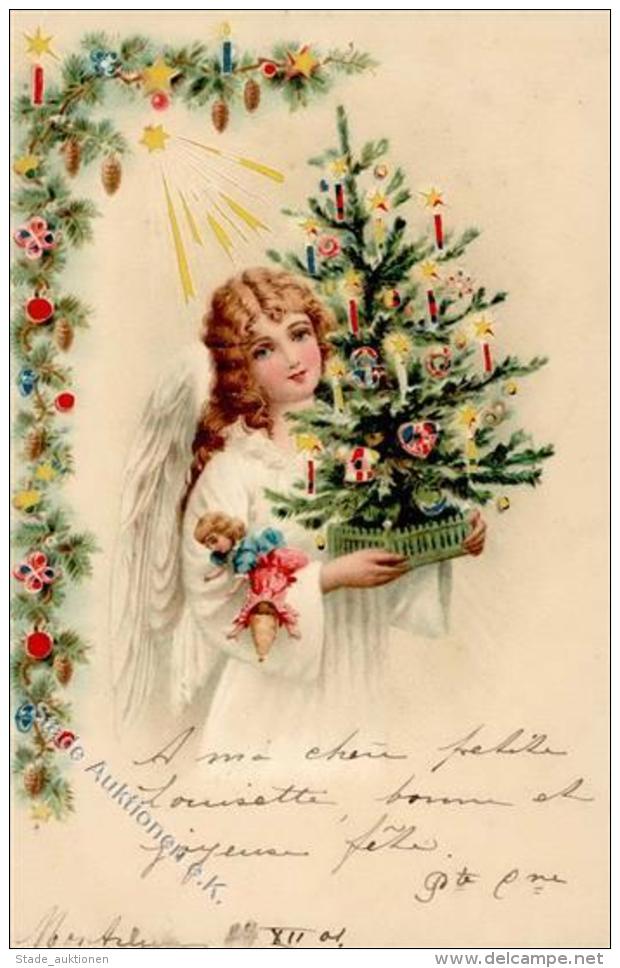 HGL Engel Puppe Weihnachten  Lithographie 1901 I-II Noel Ange - Sonstige & Ohne Zuordnung