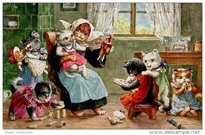 Katzen Personifiziert Puppe Spielzeug  K&uuml;nstlerkarte 1915 I-II Jouet Chat - Thiele, Arthur