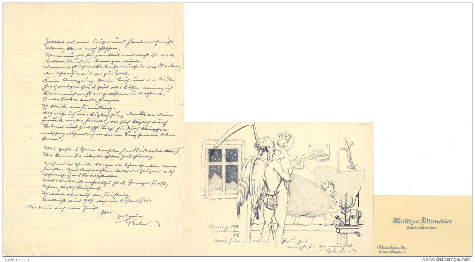 Kunstgeschichte Dresden Erler, Georg Lot Mit 1 Originalbild Signiert U. Beschriftet (22 X 15,5 Cm) 1 Originalbrief Von 1 - Sonstige & Ohne Zuordnung