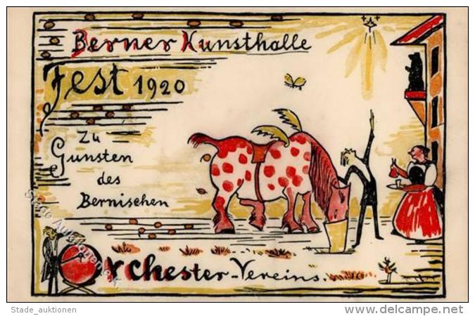 K&uuml;nstler Sign. Morgenthaler, Ernst Berner Kunsthalle Fest K&uuml;nstlerkarte I-II - Sonstige & Ohne Zuordnung