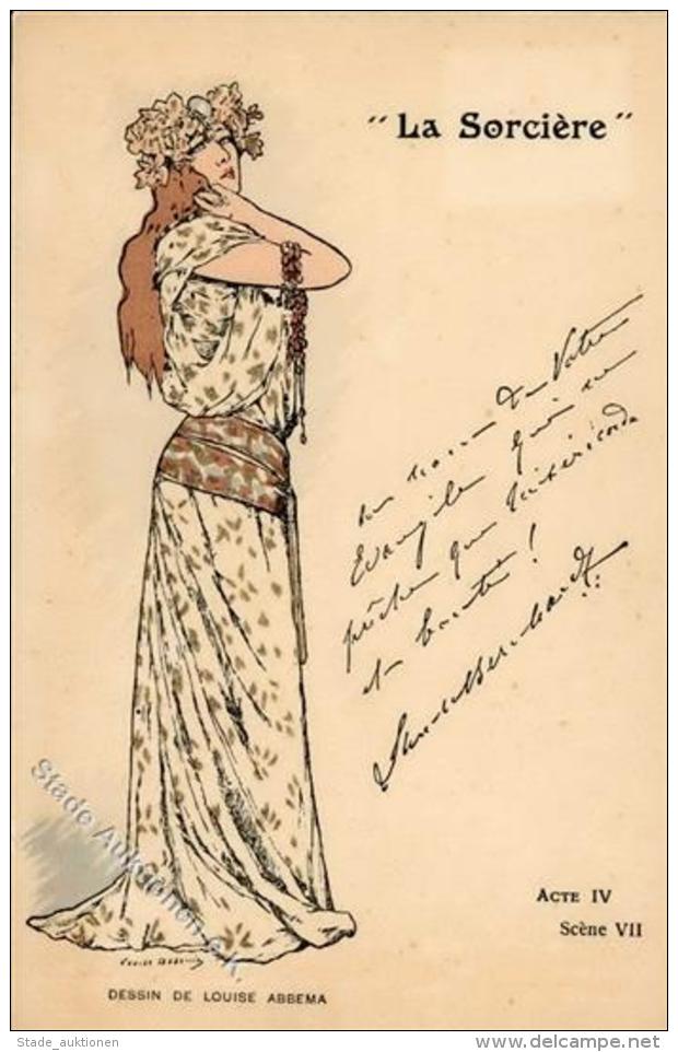 K&uuml;nstler Sign. Abbema, Louise Frau Jugendstil  K&uuml;nstlerkarte I-II Art Nouveau - Sonstige & Ohne Zuordnung