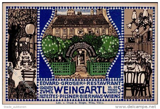 Kalmsteiner, Hans Zum Weingartl Pilsner Bierhaus Wien K&uuml;nstler-Karte I-II - Sonstige & Ohne Zuordnung