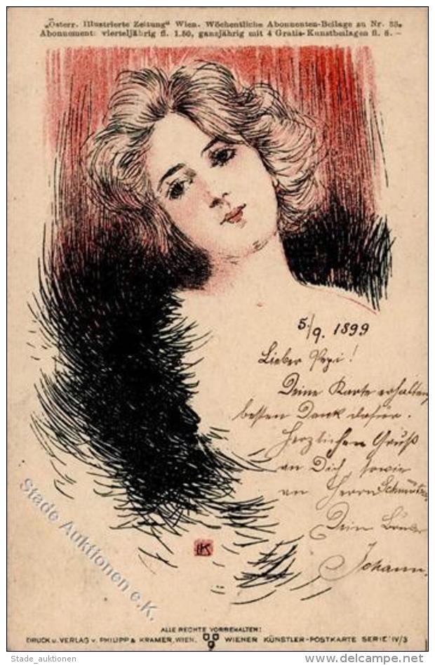 Kainradl Frau K&uuml;nstler-Karte 1899 I-II - Sonstige & Ohne Zuordnung