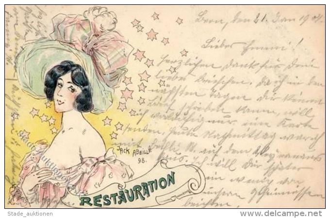 Abeille, J. Frau Jugendstil  K&uuml;nstlerkarte 1901 I-II Art Nouveau - Sonstige & Ohne Zuordnung