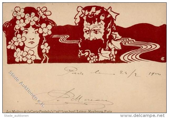 Jugendstil Sign. Christiansen, Hans Frau Bacchus Wein  K&uuml;nstlerkarte 1900 I-II Art Nouveau Vigne - Sonstige & Ohne Zuordnung