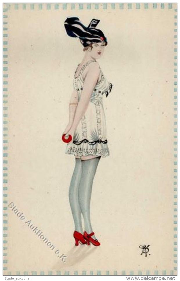 Jugendstil Frau Mode K&uuml;nstlerkarte I-II Art Nouveau - Sonstige & Ohne Zuordnung