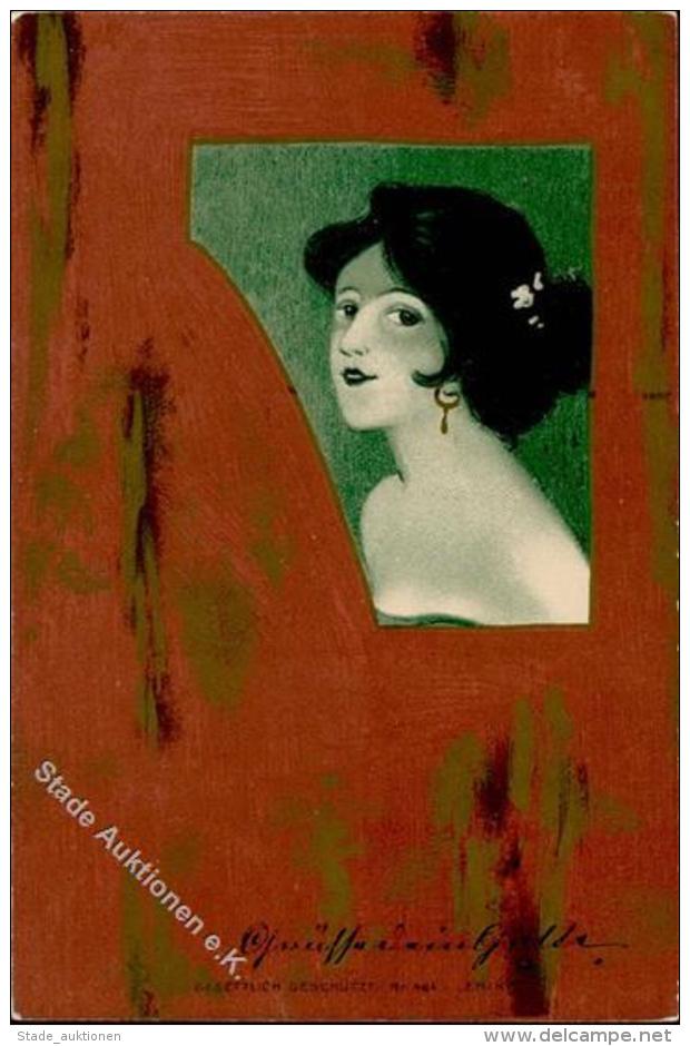 Jugendstil Frau  K&uuml;nstlerkarte I-II Art Nouveau - Sonstige & Ohne Zuordnung
