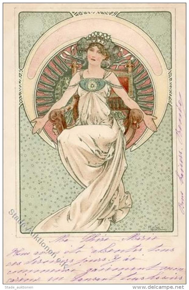 Mucha, Alfons Jugendstil K&uuml;nstler-Karte 1901 I-II Art Nouveau - Other & Unclassified