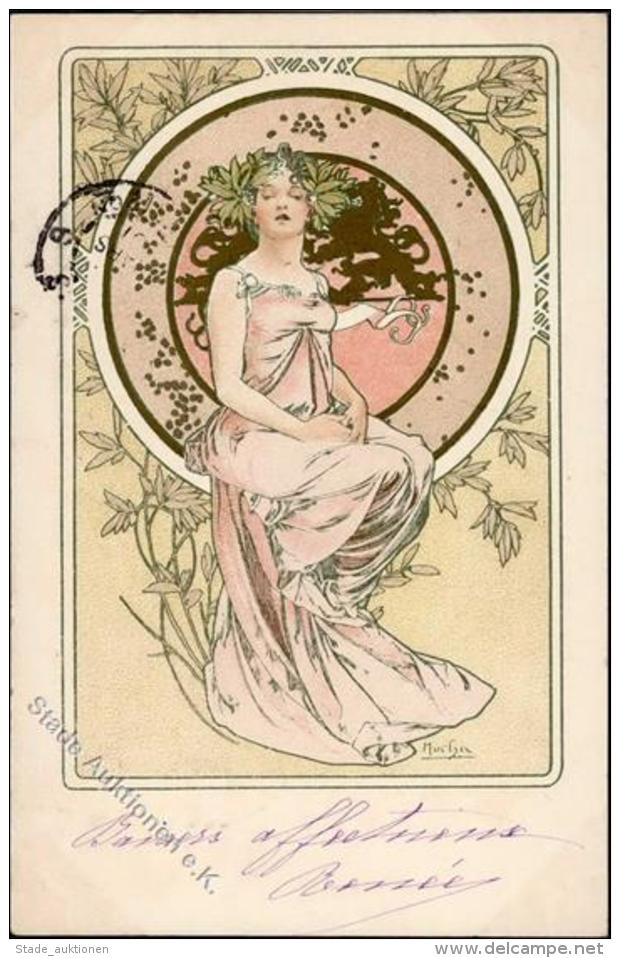 Mucha, Alfons Jugendstil K&uuml;nstler-Karte 1901 I-II Art Nouveau - Sonstige & Ohne Zuordnung