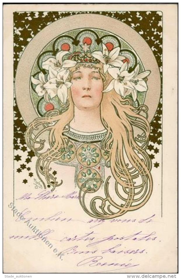 Mucha, Alfons Jugendstil K&uuml;nstler-Karte 1901 I-II Art Nouveau - Sonstige & Ohne Zuordnung