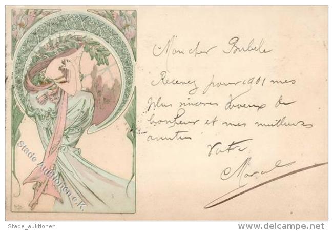 Mucha, Alfons Jugendstil K&uuml;nstler-Karte 1901 I-II Art Nouveau - Autres & Non Classés