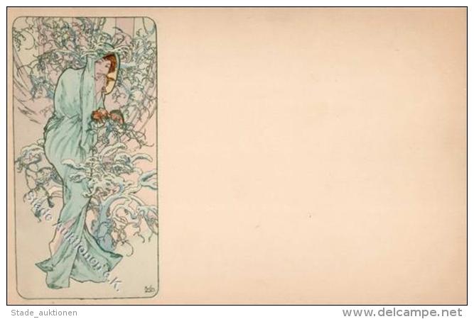 Mucha, Alfons Frau Jugendstil K&uuml;nstler-Karte I-II Art Nouveau - Other & Unclassified