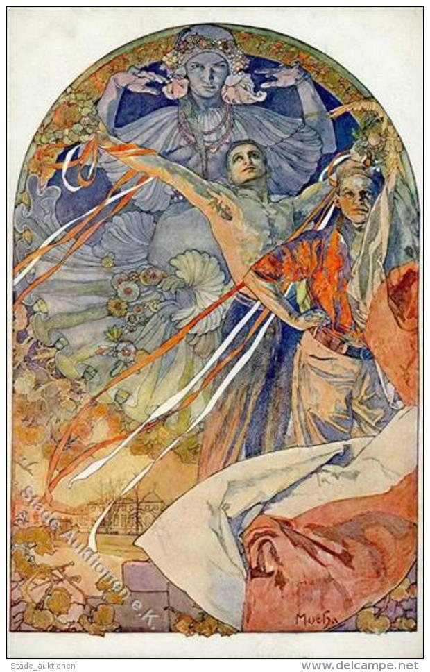 Mucha, A. Jugendstil  K&uuml;nstlerkarte I-II Art Nouveau - Autres & Non Classés