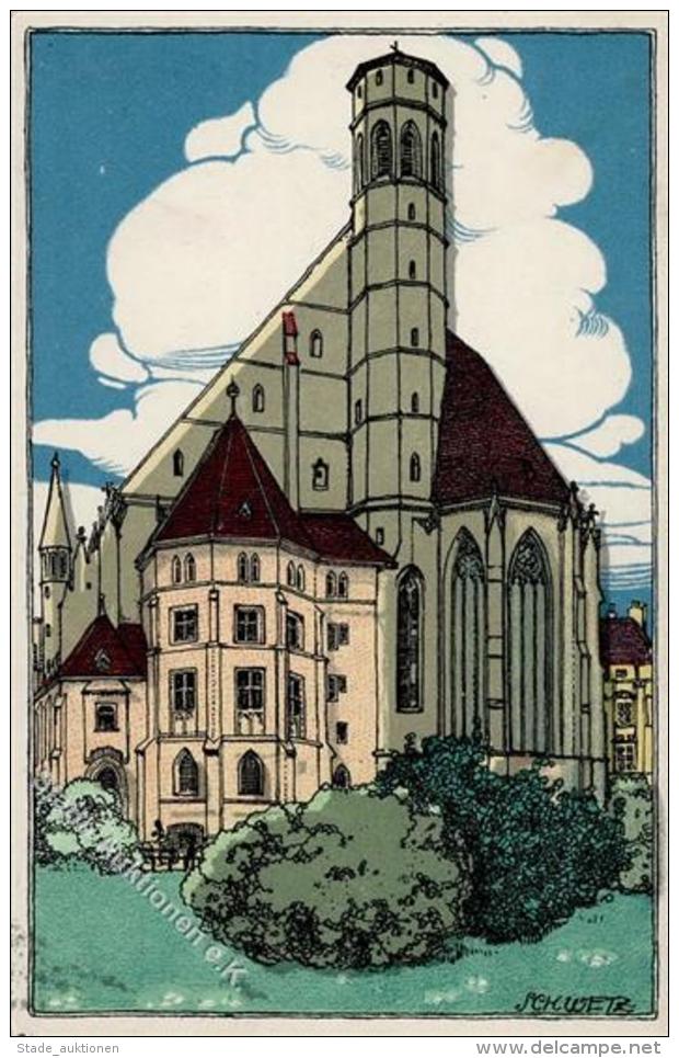Schwetz, Karl Wien (1010) &Ouml;sterreich Minoritenkirche Kilophot K&uuml;nstlerkarte I-II - Other & Unclassified