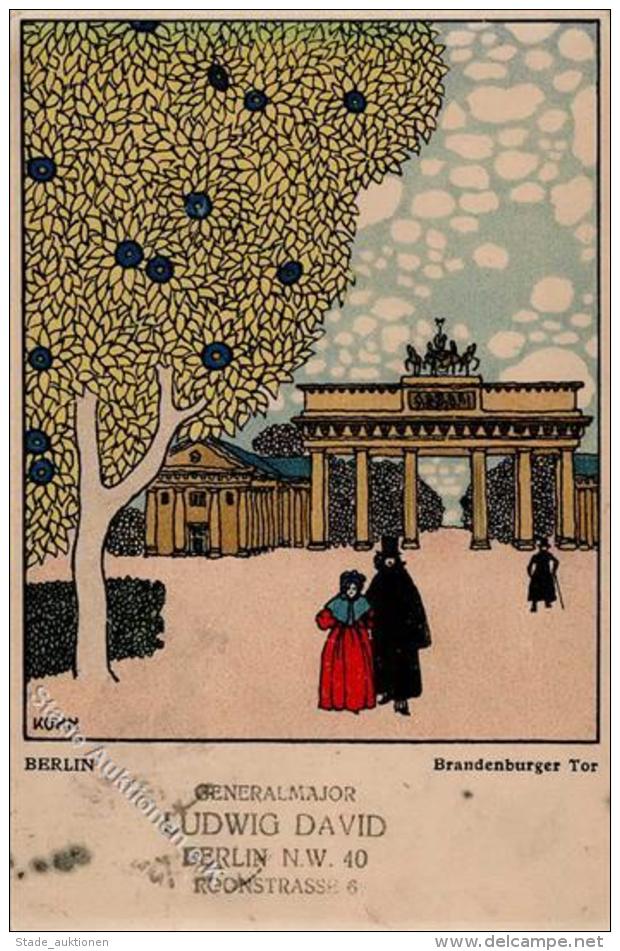Wiener Werkst&auml;tte Nr. 436 Sign. Kuhn Berlin Brandenburger Tor II (fleckig, Eckbug) - Autres & Non Classés