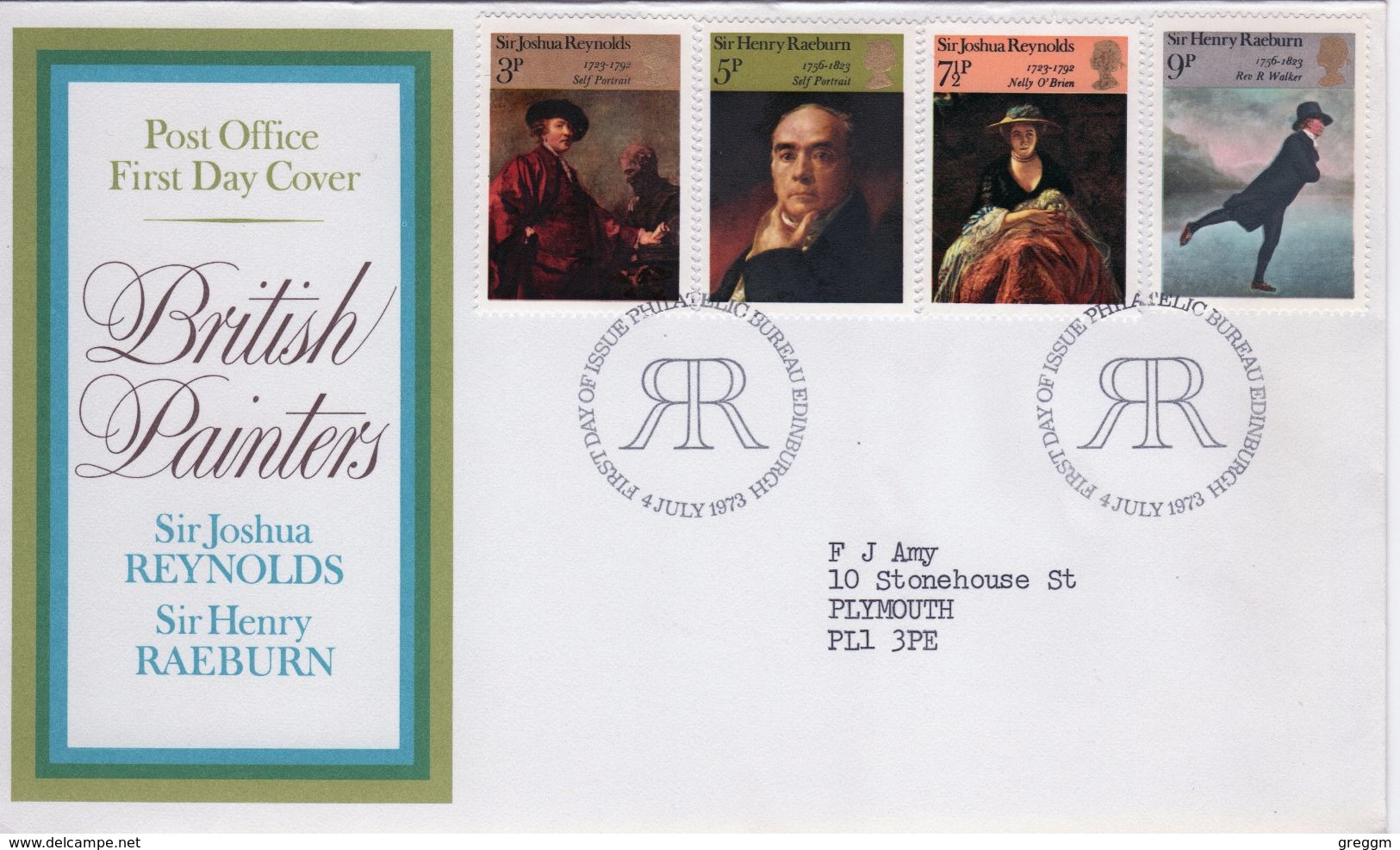 Great Britain First Day Cover To Celebrate British Painters 1973. - 1971-1980 Decimal Issues