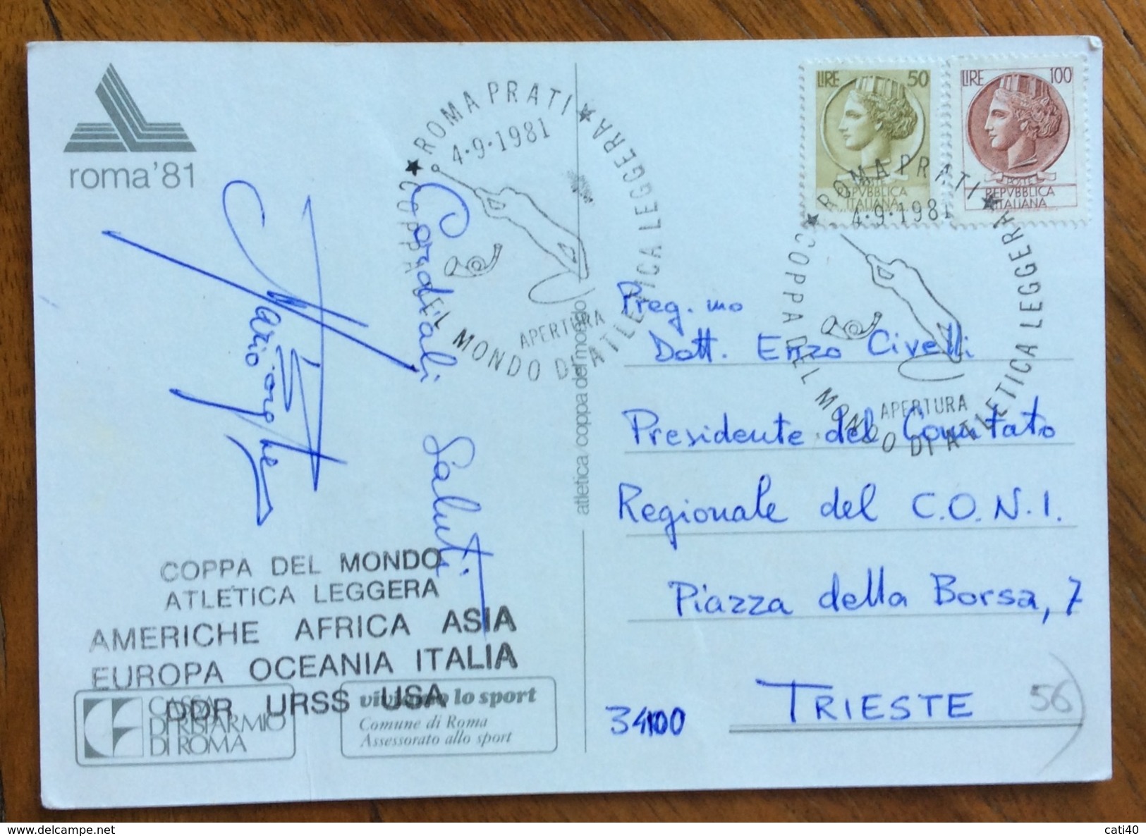 SPORT COPPA DEL MONDO DI ATLETICA LEGGERA ROMA 1981 CARTOLINA ED ANNULLO SPECIALE DI APERTURA - Ginnastica