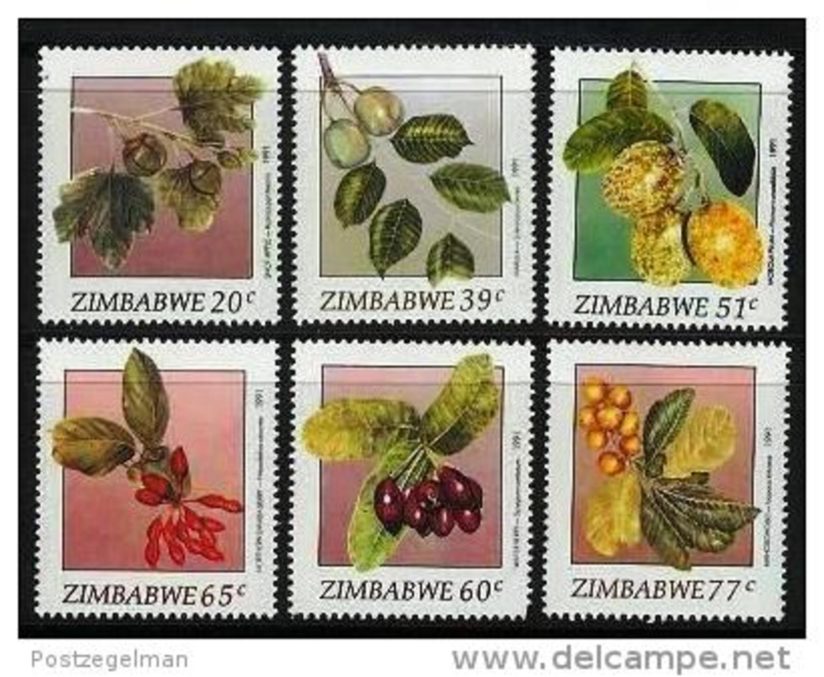 ZIMBABWE 1991, Mint Never Hinged Stamps, Fruits, Nrs. 460-465, #5115 - Zimbabwe (1980-...)