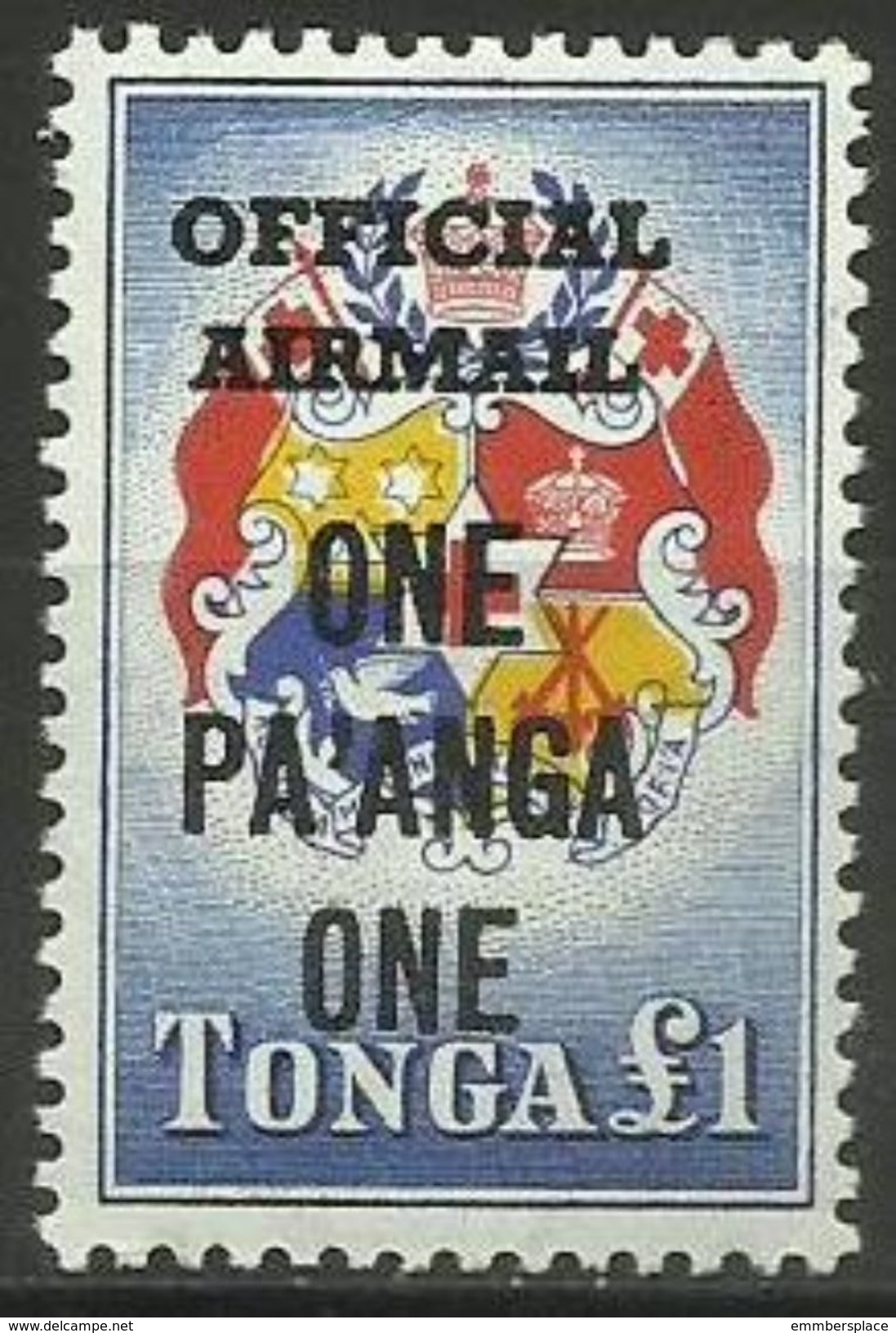 Tonga - 1968 Map Official New Currency Overprint 1pa On 20/-  MNH   Sc CO17 - Tonga (...-1970)