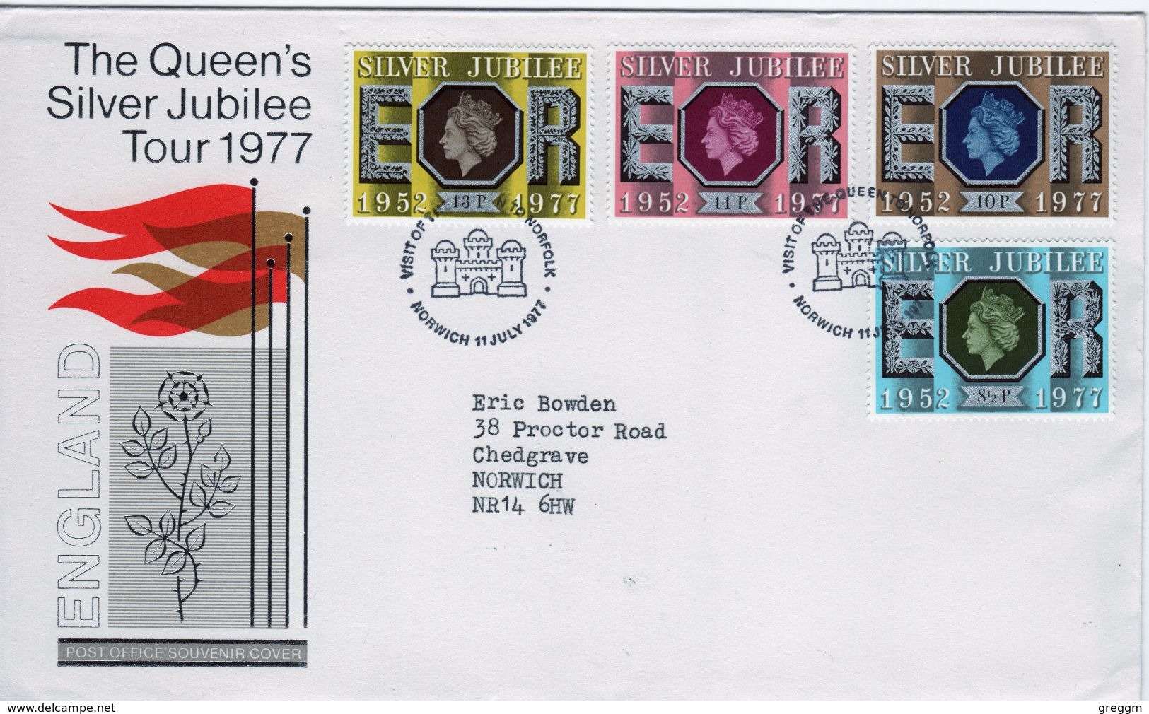 Great Britain Commemorative Cover To Celebrate Silver Jubilee Tour 1977 - 1971-1980 Decimal Issues