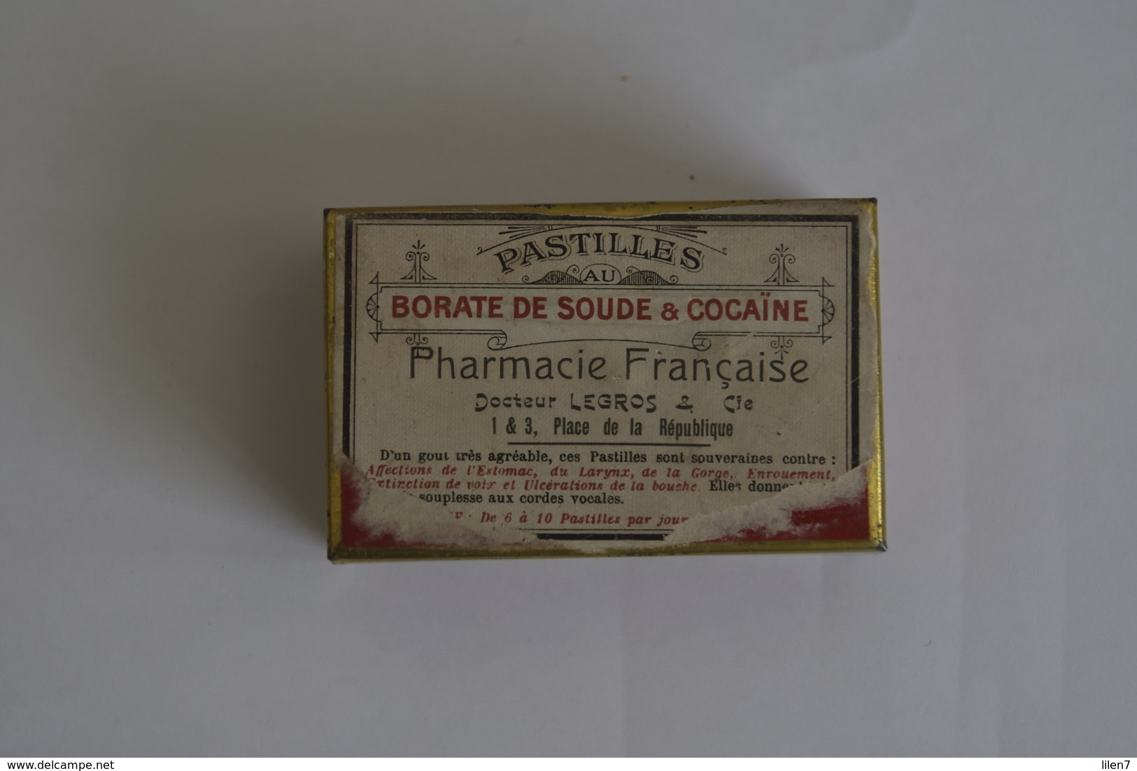 Boite Cocaïne Et Borate De Soude Pastilles Medicale - Scatole