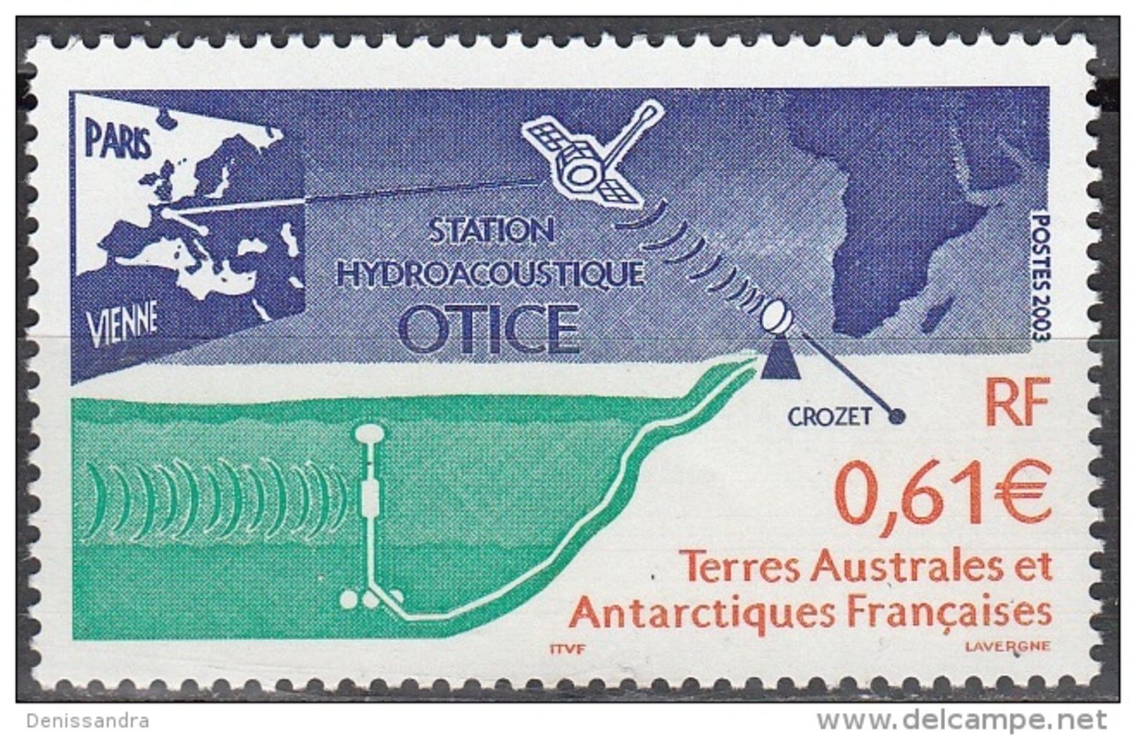 TAAF 2003 Yvert 368 Neuf ** Cote (2015) 2.50 Euro Station Hydroacoustique Otice - Unused Stamps