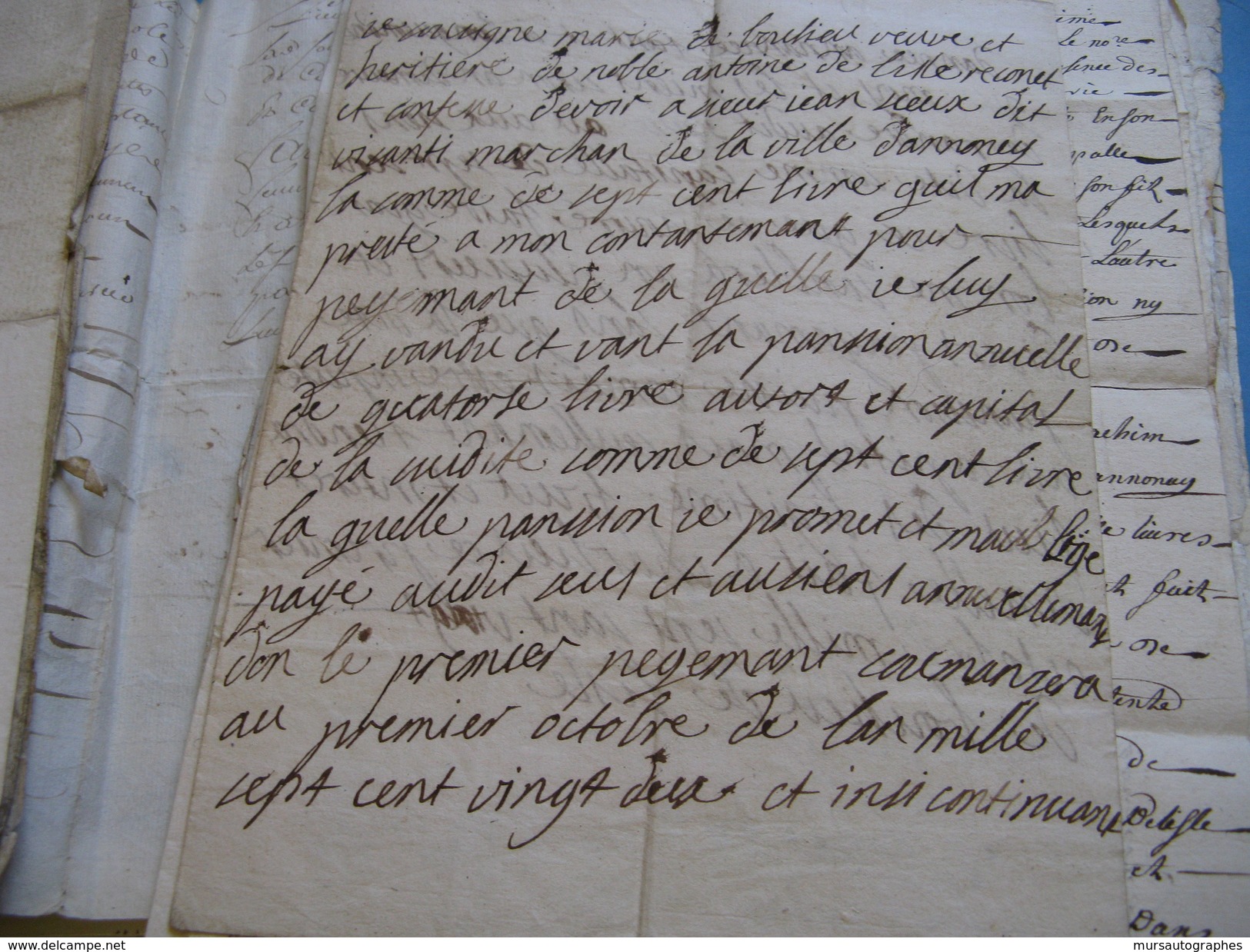 INTERRESSANT DOSSIER DE + DE 50 DOCS FAMILLE DELISLE DE CHARLIEU 1645-1780 QUITTANCES RELIGIEUX MILITAIRES LYON ARDECHE