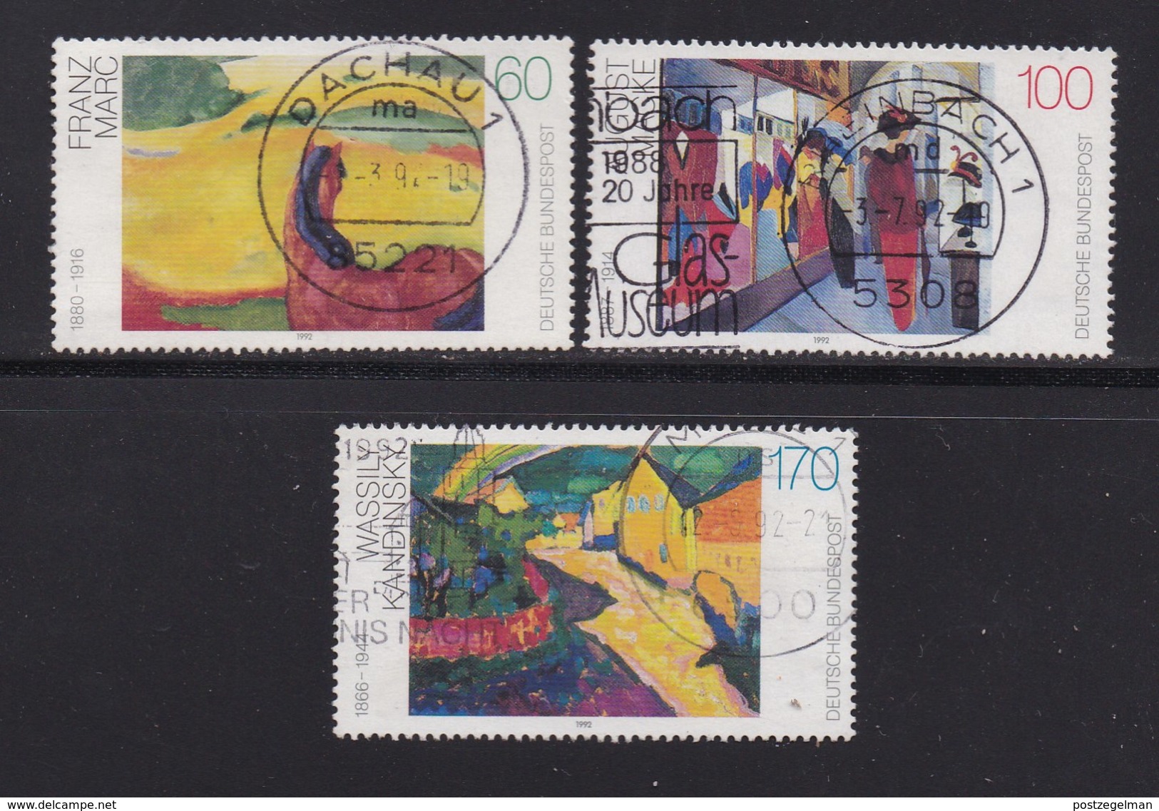 GERMANY 1992 Used Stamp(s) Paintings Nrs. 1617-1619 - Gebraucht