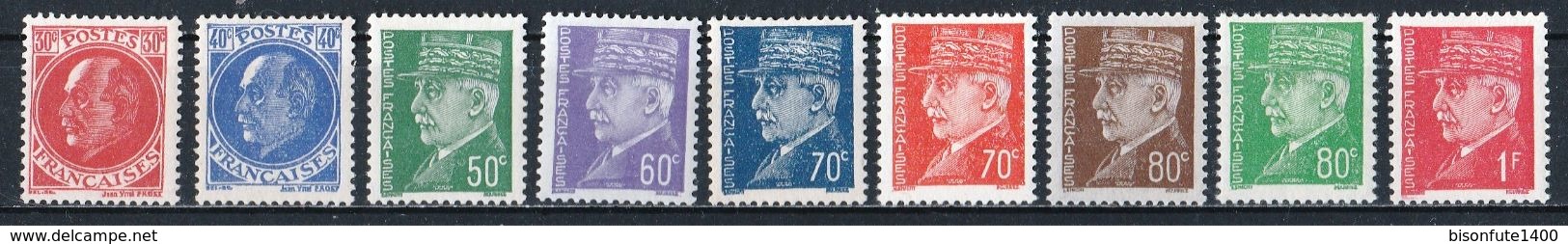 France 1941 : Timbres Yvert & Tellier N° 505 à 515 Et 517 à 522 Avec Trace De Charnière. - Neufs