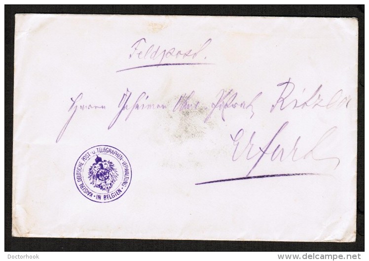 GERMANY      WWI FELDPOST COVER W/"KAISERL.DEUTSCHE POST" On MIN.des CHEMINS De FER---MARINE POSTES COVER - Other & Unclassified