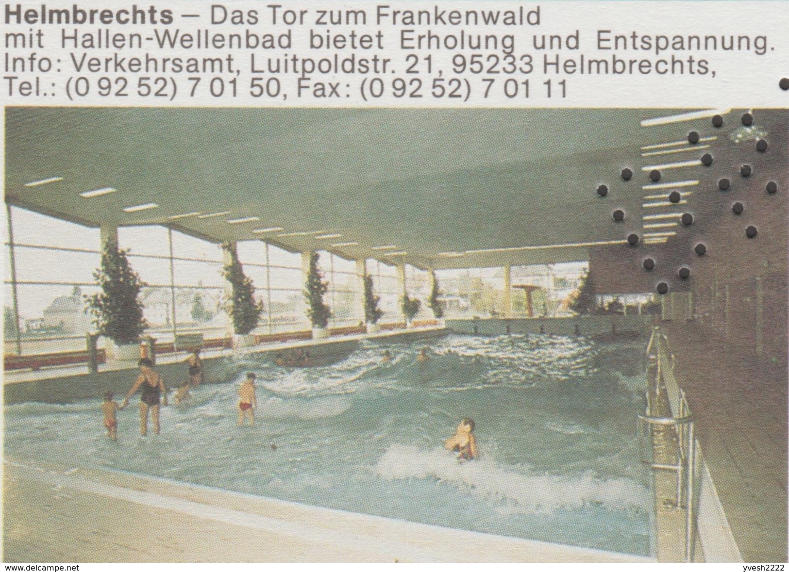 Allemagne 1993. Entier Postal Spécimen. Helmbrechts, Bavière, Convalescence Par Thermalisme. Piscine - Kuurwezen