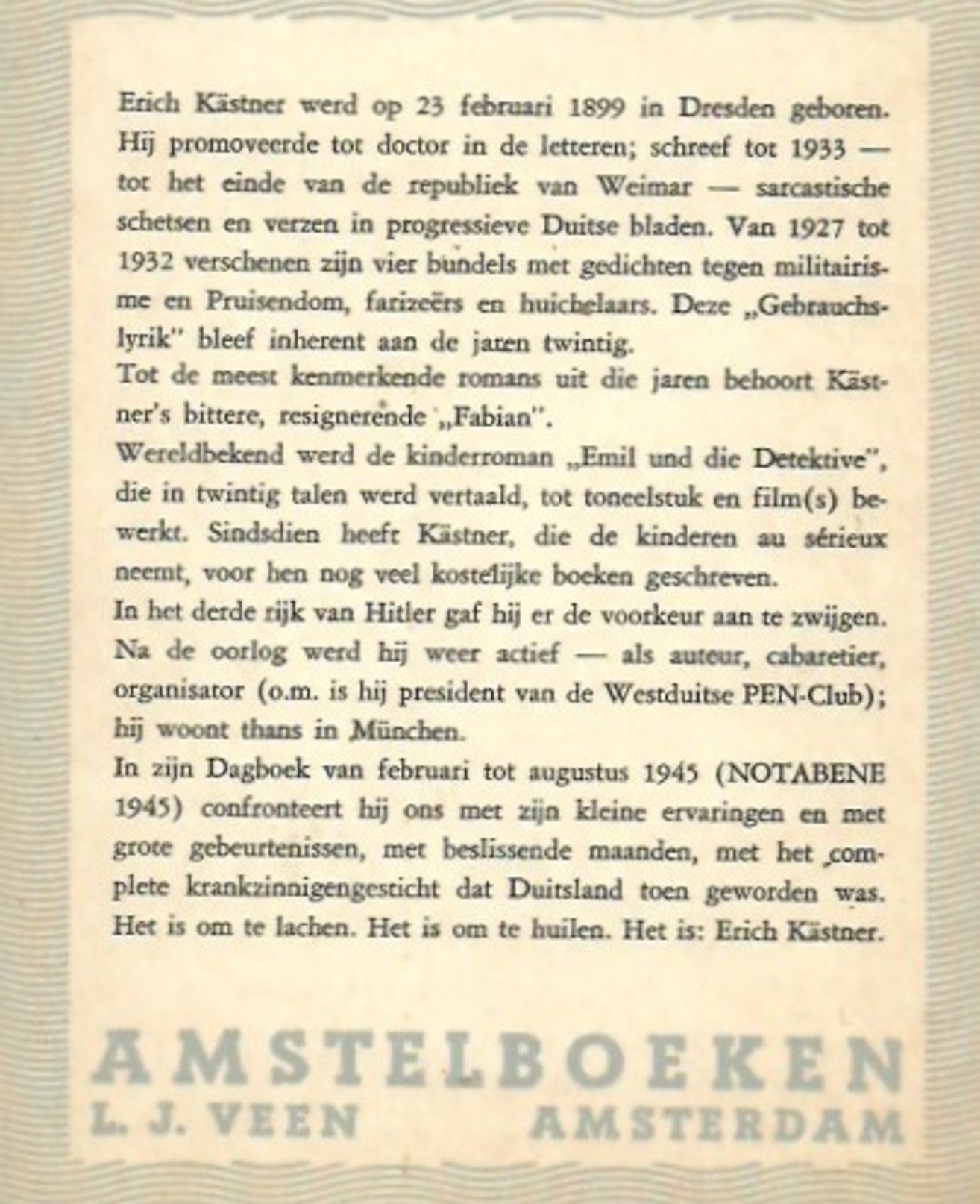 DAGBOEK FEBUARI-AUGUSTUS 1945 - ERICH KASTNER   1961 - War 1939-45