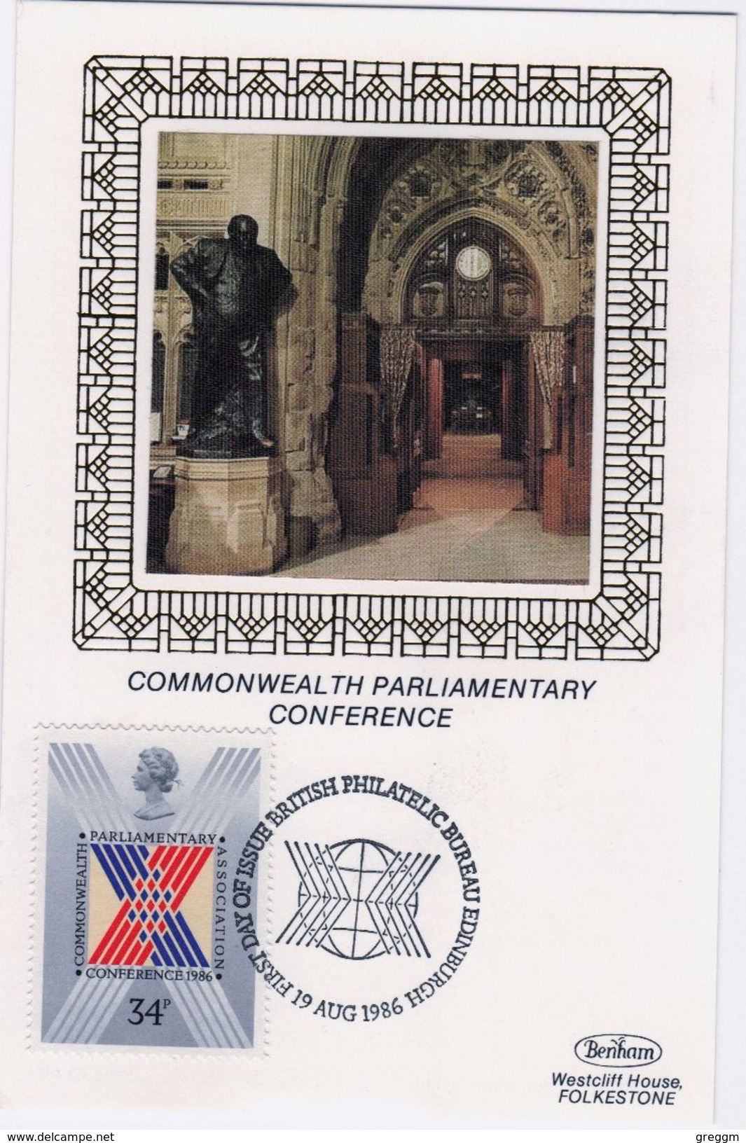 Great Britain First Day Benham Silk Postcards To Celebrate Commonwealth Conference 1986 - 1981-1990 Decimal Issues