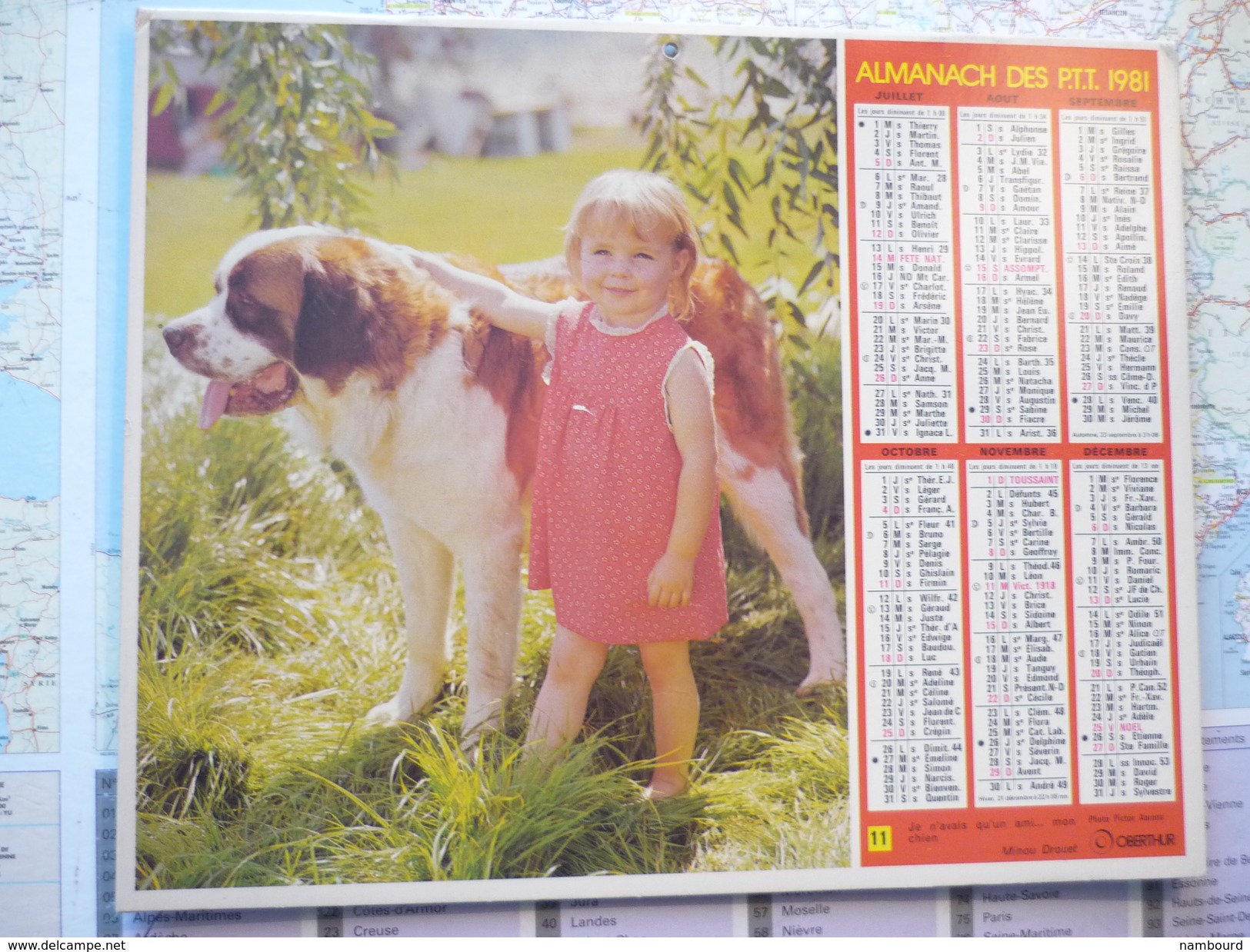 Almanach Des PTT 1981 Mon Fils Dit La Souris... / Je N'ai Qu'un Ami ... Mon Chien / Département Des Alpes Maritimes - Big : 1981-90