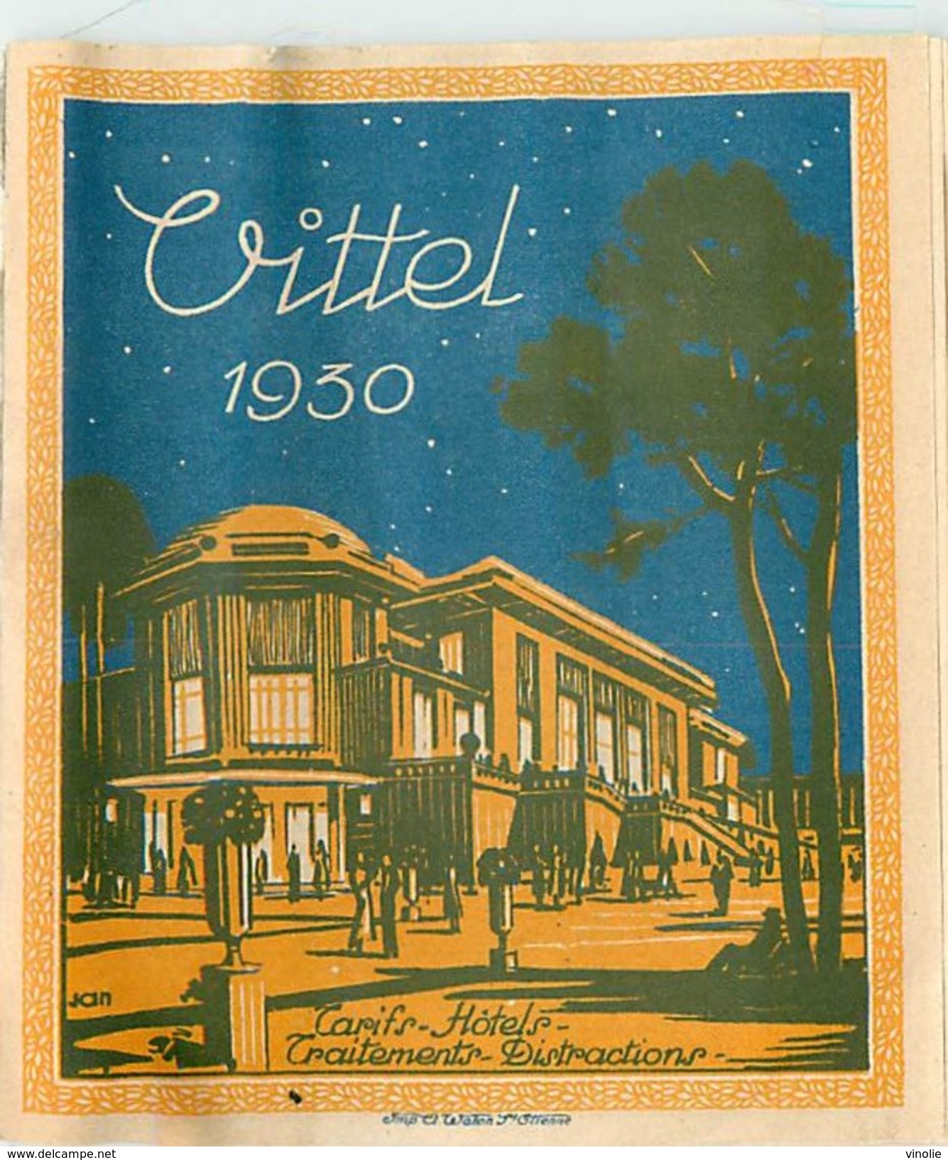 PIE-17-P. G-F 166 : VITTEL 1930 VOSGES. TARIFS HOTELS  TRAITEMENTS ET DISTRACTIONS - Dépliants Touristiques