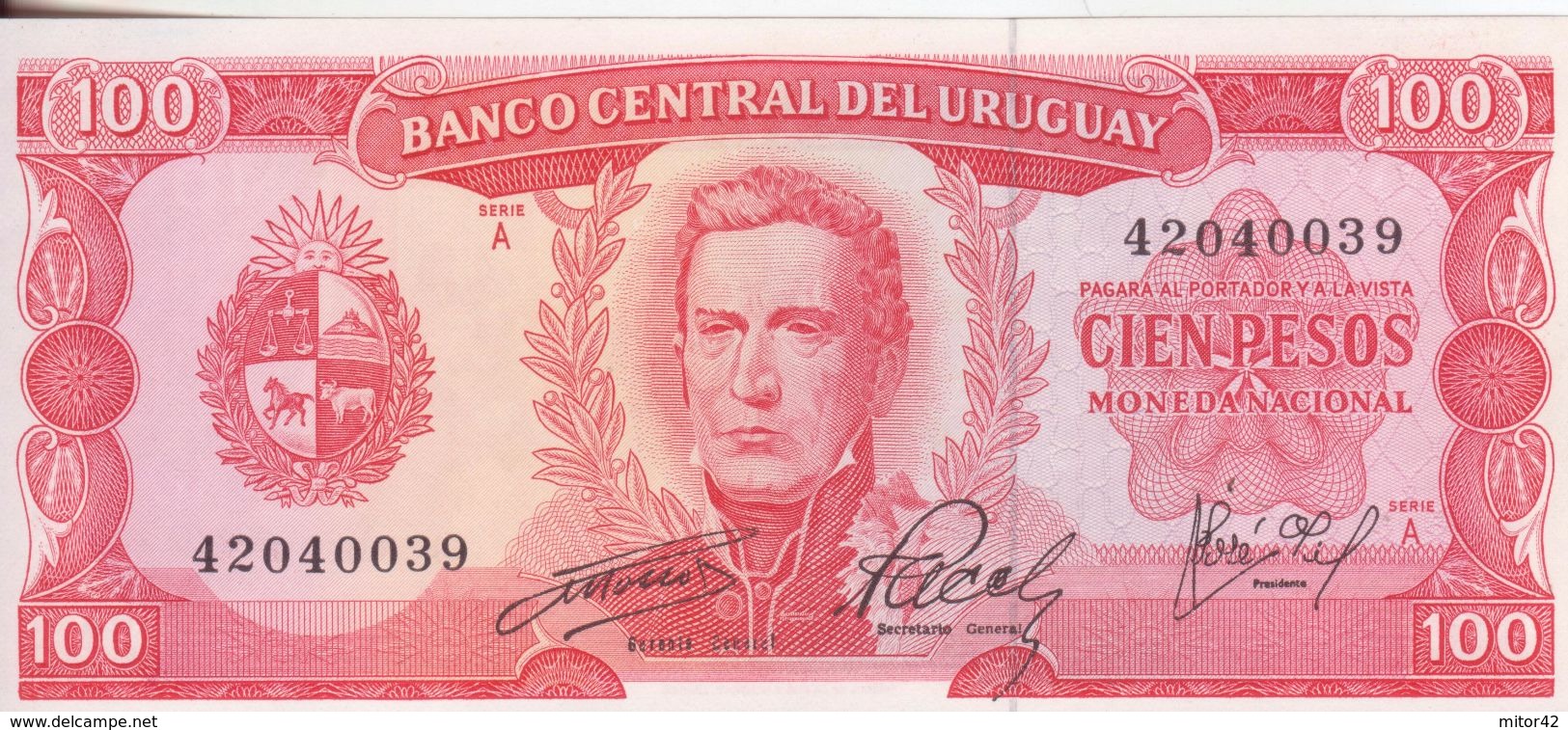 71-Uruguai-Cartamoneta-Banconota F.D.S. 100 Pesos-Stato Di Conservazione: Ottimo - Uruguay