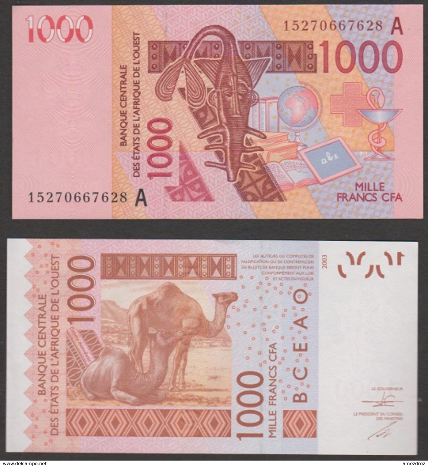 Billet Afrique Occidentale Cote D'Ivoire 1000 Francs Xof Cfa Neuf Jamais Circulés, - Elfenbeinküste (Côte D'Ivoire)