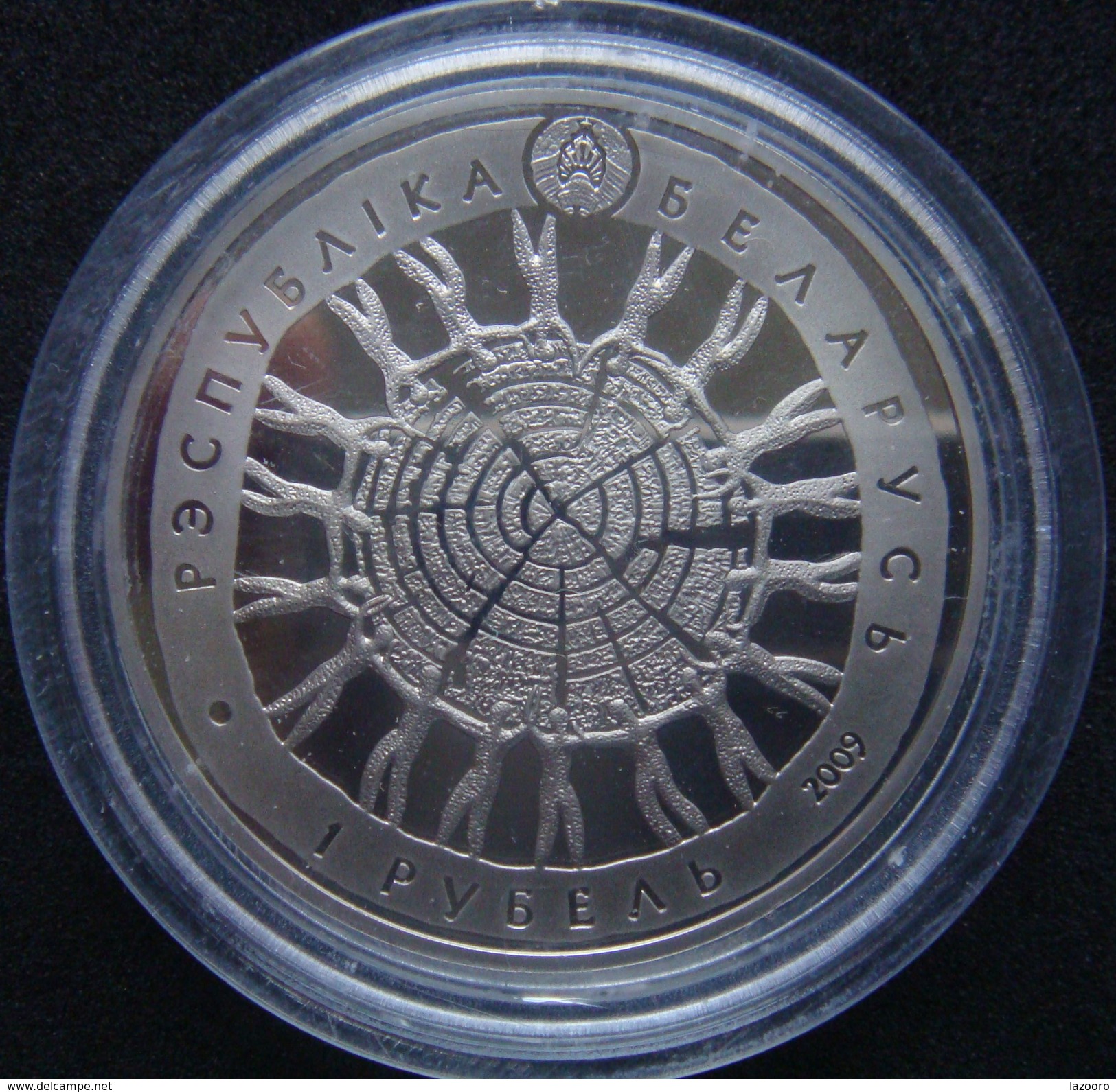 LaZooRo: Belarus 1 Ruble 2009 PROOF Rare Bialowieza - Belarus