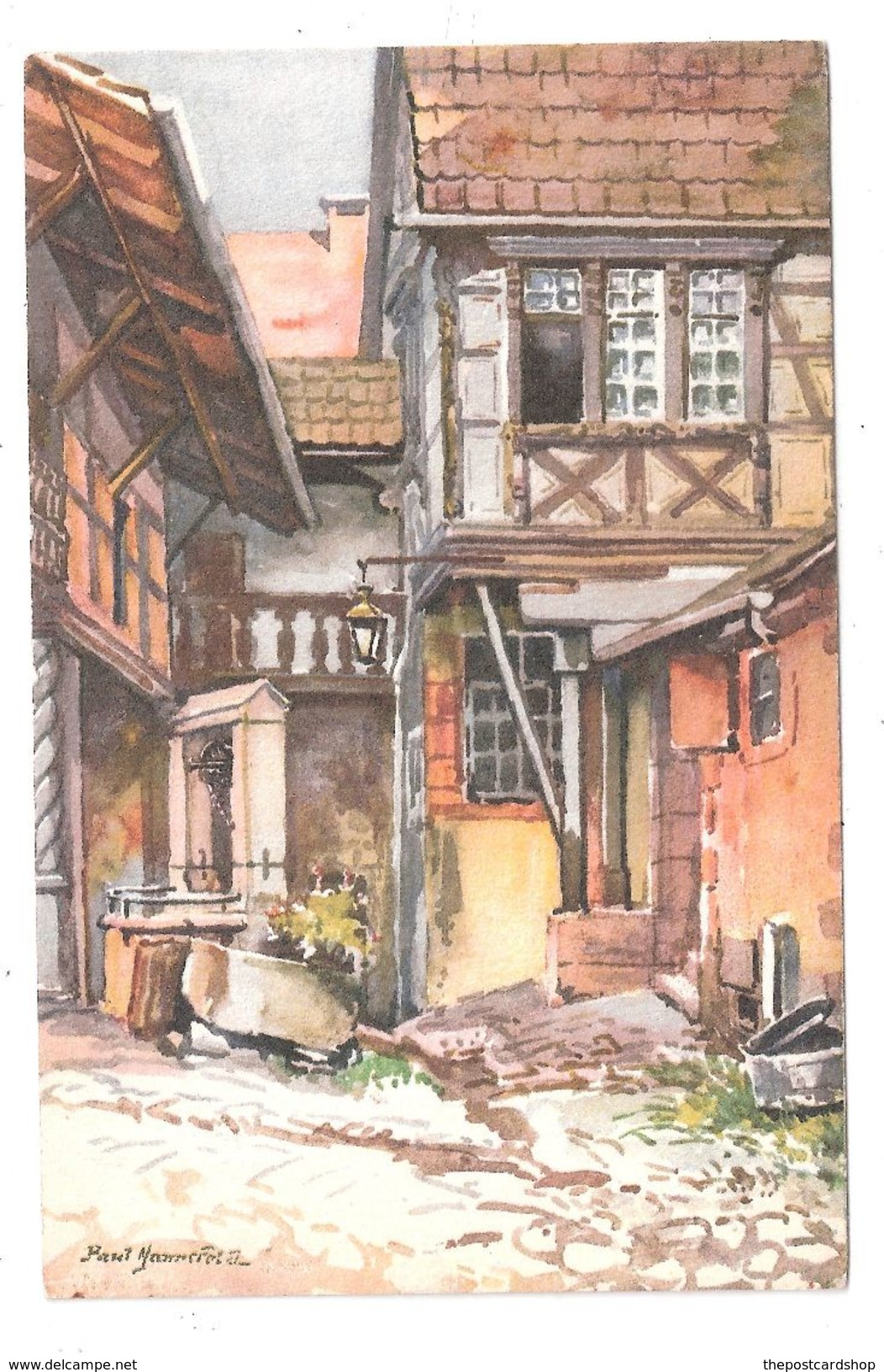 CPA Illustrateur  Signée  Paul Mannsfeld Vierge , N° 462, Riquewihr  Le Storkenhof  Alsac   Achatez Immédiat - Riquewihr