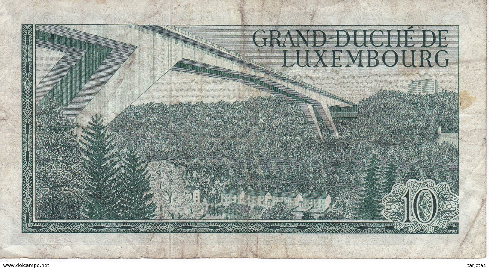 BILLETE DE LUXEMBURGO DE 10 FRANCS DEL  AÑO 1967 SERIE C (BANKNOTE) - Luxembourg