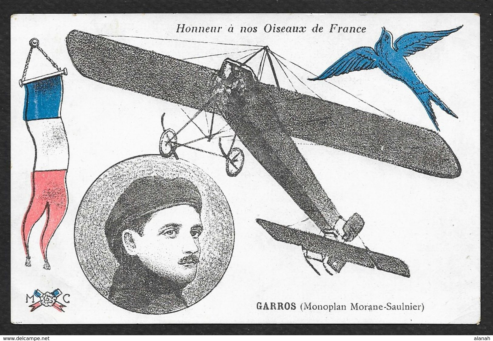 GARROS Monoplan Morane-Saulnier (Clémentine) - Aviateurs