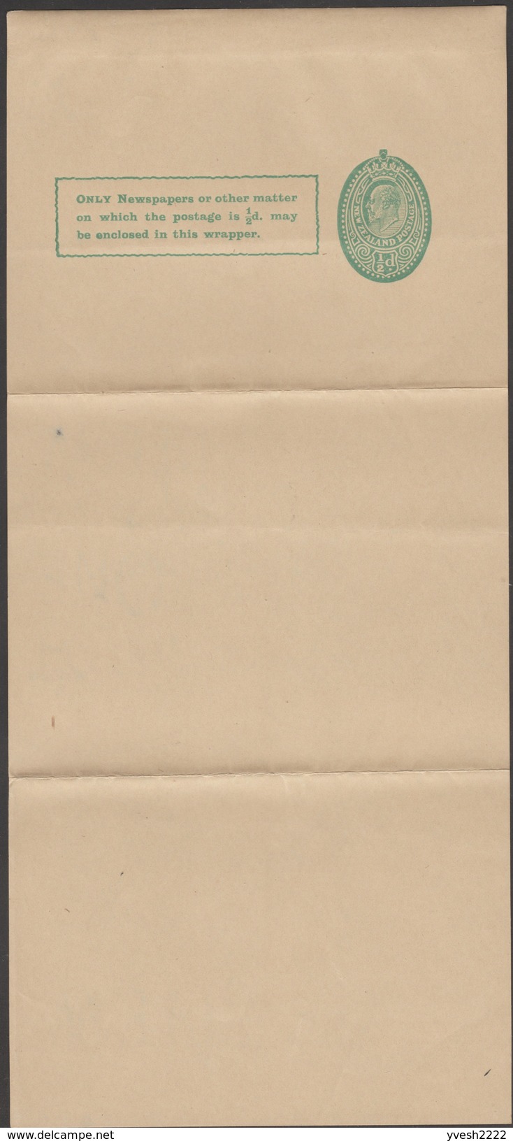 Nouvelle-Zélande Vers 1908. Entier Postal, Bande-journal Édouard VII » (Edward VII). Fraîcheur Exceptionnelle - Postwaardestukken