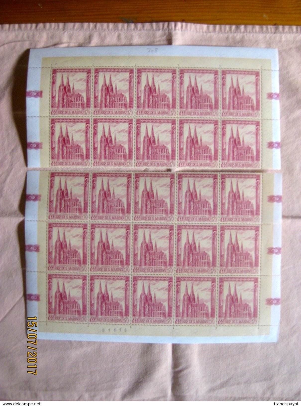 San Marino: 170 Lire Série Cathédrales 1967 - Blocks & Sheetlets