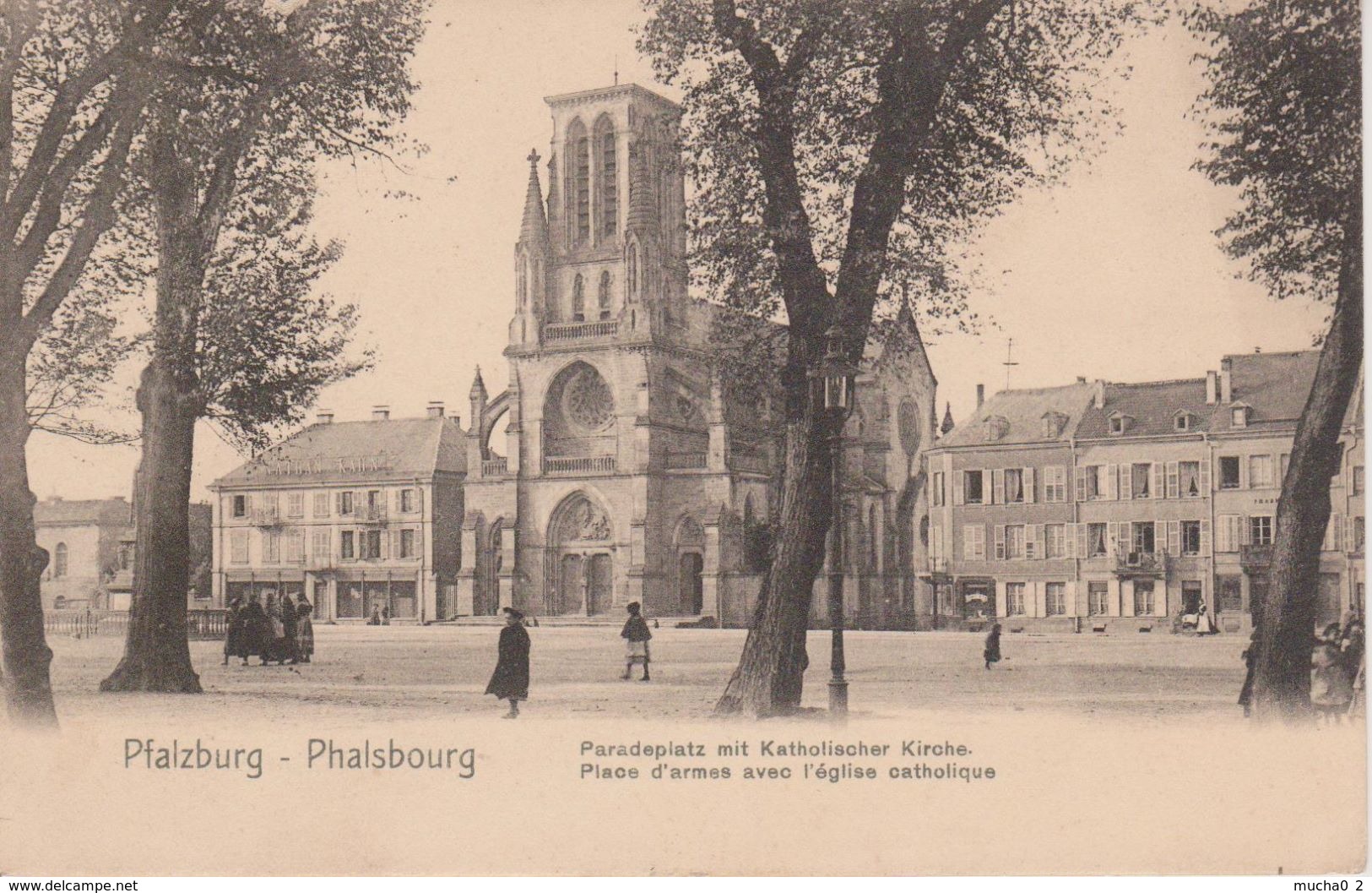 57 - PHALSBOURG - PLACE D'ARMES AVEC EGLISE CATHOLIQUE - NELS SERIE 156 N° 6 - Phalsbourg