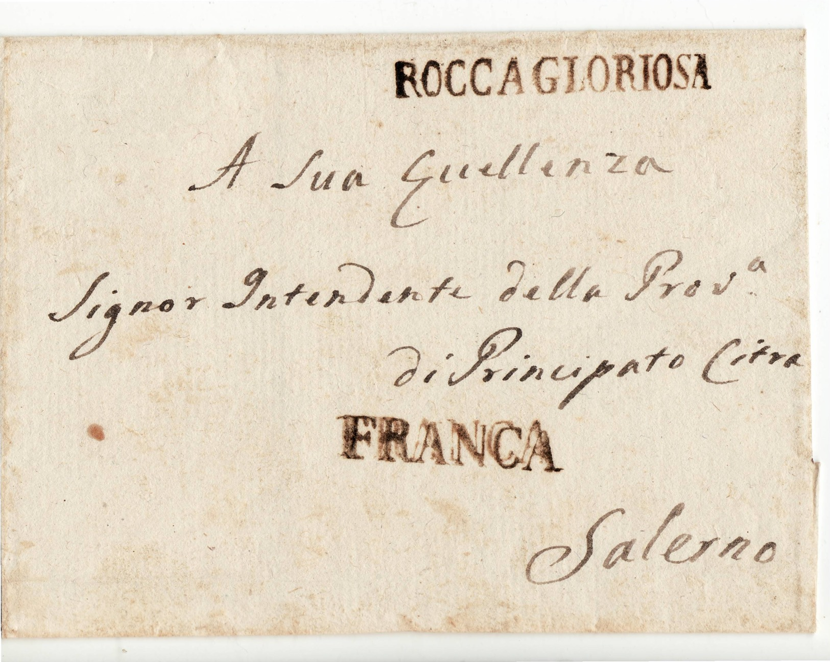 797 ROCCAGLORIOSA X SALERNO Senza Testo - ...-1850 Préphilatélie