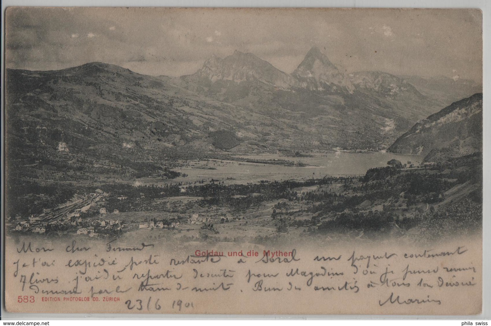 Goldau Und Die Mythen - Photoglob No. 583 - Autres & Non Classés